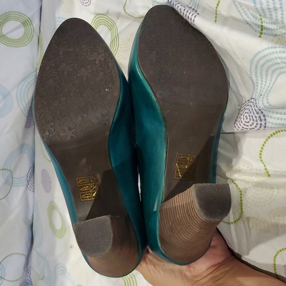 Spring step l'artiste turquoise and brown deco heels - Picture 6 of 10